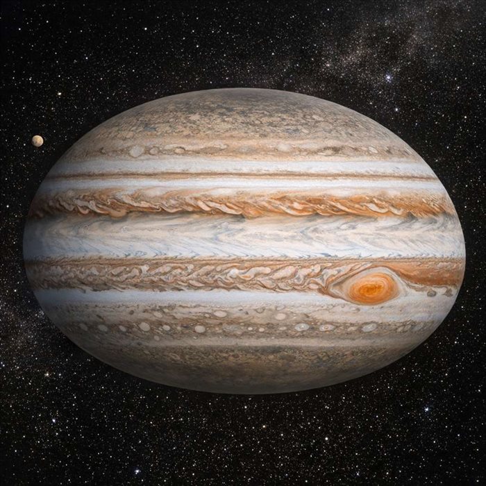 Pourquoi Jupiter est aplatie aux pôles ? Explication simple